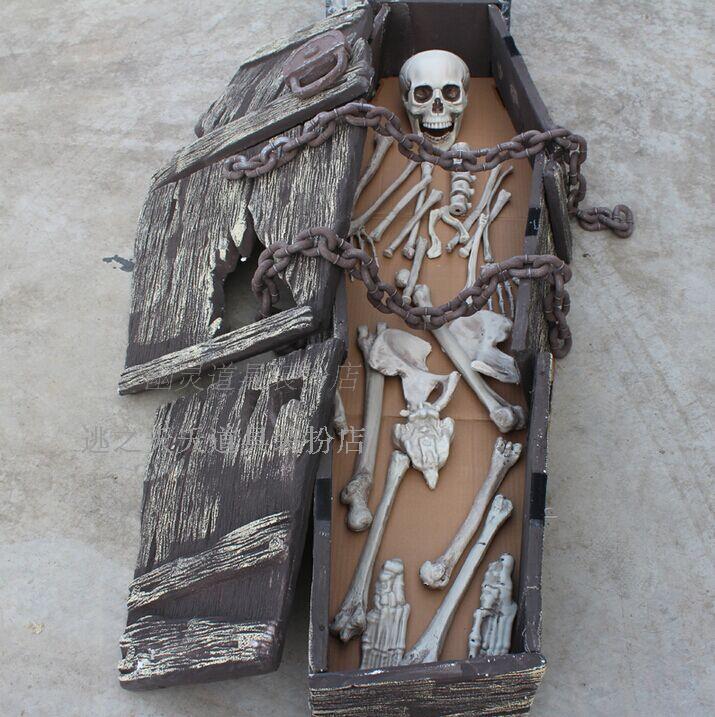 Chamber of Secrets Escape Prop Simulation Bubble Big Coffin Decorated Horror Playground Stolen Tomb Bones Halloween Skeleton