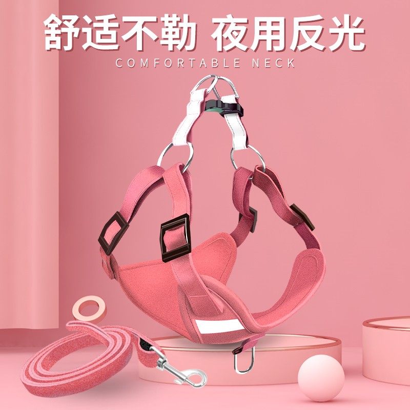 Vest-type Puppy Traction Rope Teddy Kirkie Bibear Dogfight Small Midsize Dog Breast Cuddling Bag Walking Dog Rope Chain Subsupplies