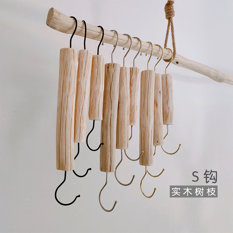 Clothing store hooked S hook rack display props extended stick hook hook for women's clothing store shelf hook