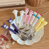 Boîte à cheval Acier inoxydable Coulomite Grand Chien Ear Fork Eat Cutlery Suit Etudiants Enfants Paparazzi Styling Cutlery