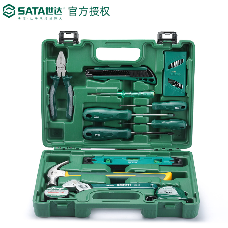Shida 05163 Hardware Combination Suit Home Toolbox Combo 19 pieces Practical installation Multi-functional maintenance
