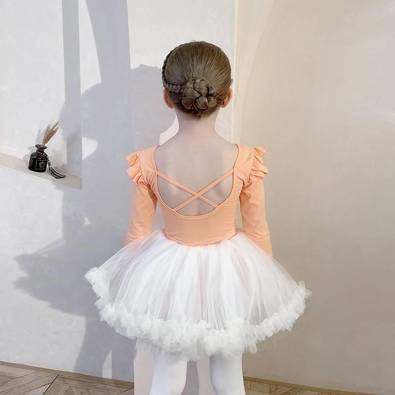 Japanese ZD Children's Dance Dress Long Sleeved Sleeved Girls Trained Dress Apparel