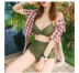 2018 mới Hàn Quốc rượu vang đỏ eo cao che bụng thép tấm tụ tập bikini bikini mảnh mai nữ áo tắm kín đáo Bikinis