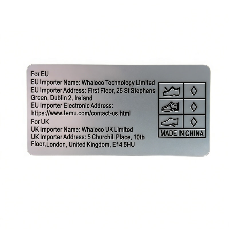 3000 Two-In-One Temu New Regulations Imported Label Stickers for Shoe Material Composition, Uk and Europe Transparent Stickers