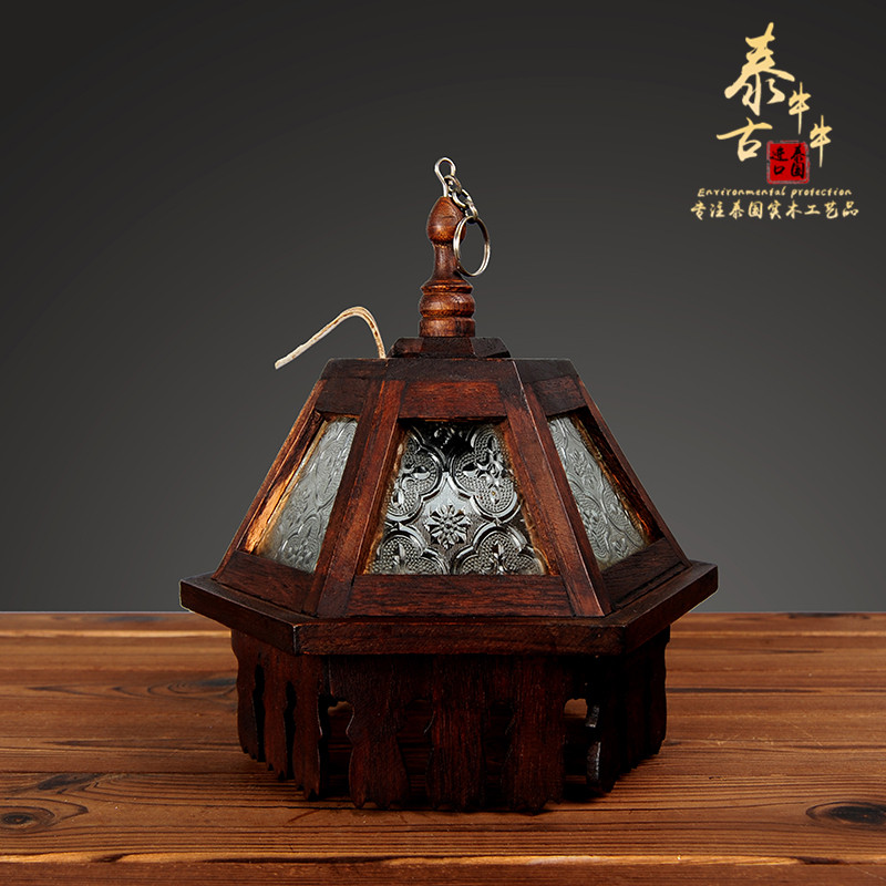 Thailand wooden household lamps and chandeliers Southeast Asia retro style living room bedroom solid wood wooden lamps and chandeliers