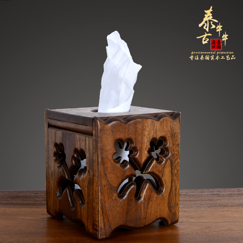 New Chinese-style removable toilet paper box home living room solid wood tissue box creative retro desktop coffee table wooden toilet paper box roll toilet paper