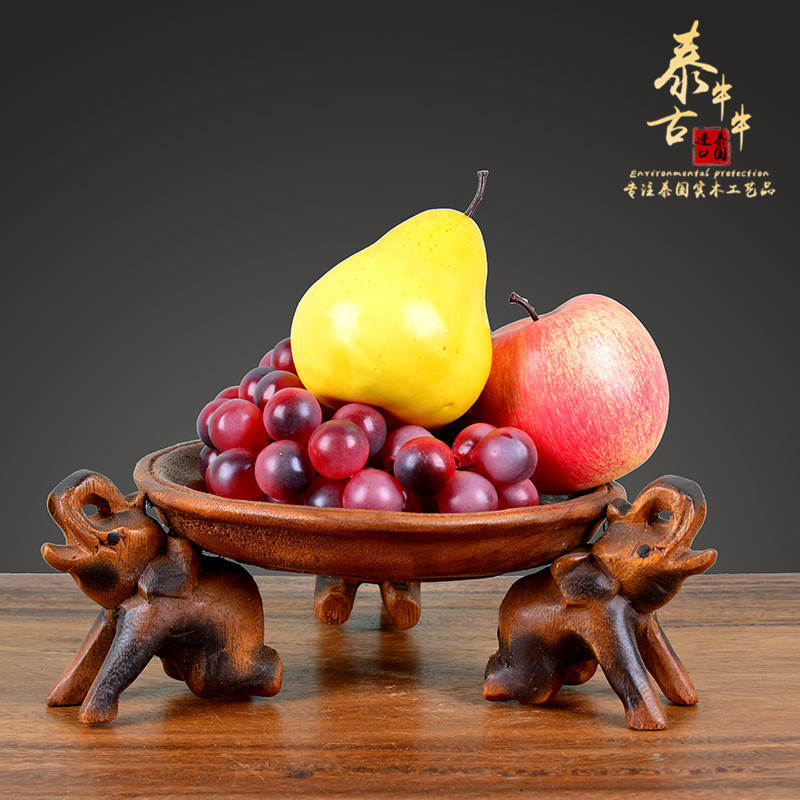 Thailand solid wood fruit plate snack plate living room home dried fruit plate creative simple modern wooden candy nut plate