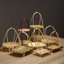 Bamboo products hand-woven fruit plate multi-layer tea dish display stand bamboo woven basket hotel pastry basket snack fruit plate