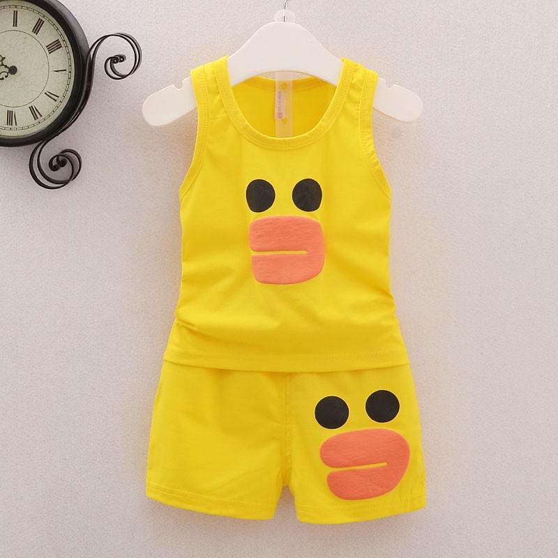 Chàng trai mùa hè childrens bộ vest bé không tay quần short quần áo 0-1-2-3-4 tuổi hai mảnh bộ.