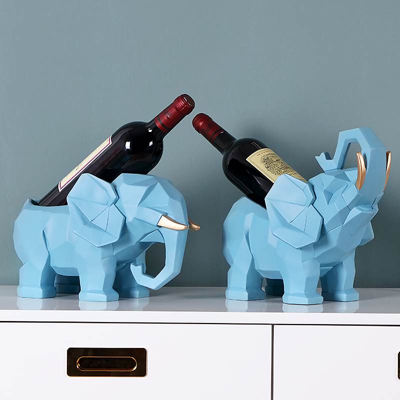 Living room creative elephant wine rack Wine cabinet storage and finishing rack Modern living room decoration bar bar bottle rack