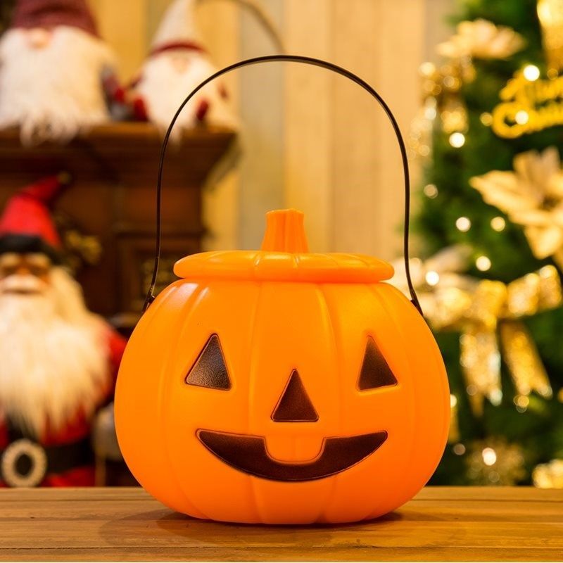 Hallowen Festival Gifts Pumpkin Lanterns Hand Shine Lanterns Children Toys Christmas Decorations Props Candy Basket