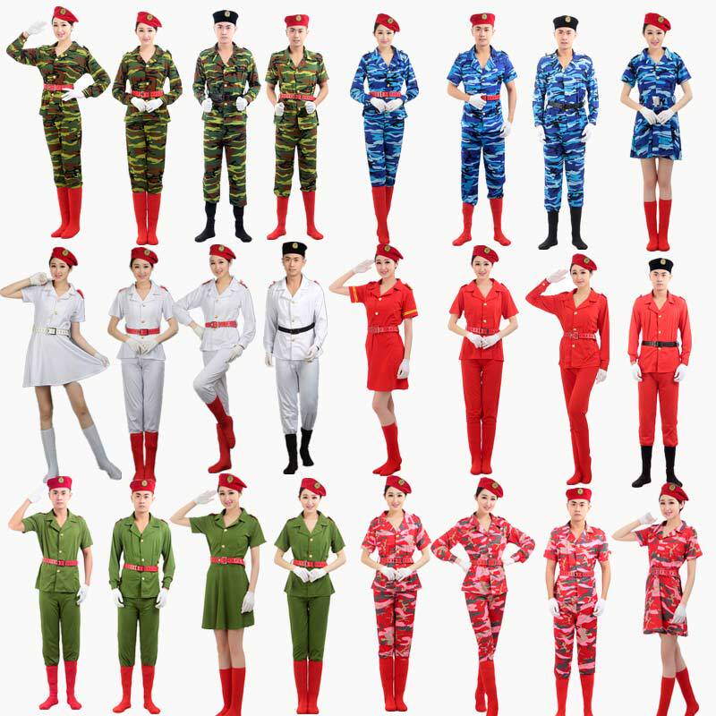 Military Drum Costume Female Soldier Camouflage Skirt Performance Outfit Adult Camouflage Performance Costume Female Soldier Dance Square Dance Costume Military Uniform