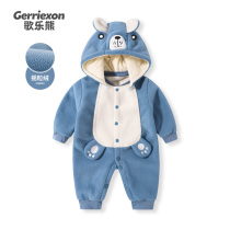 Baby fleece jumpsuit autumn and winter baby warm and thick romper cotton padded jumpsuit spring outing clothes 1
