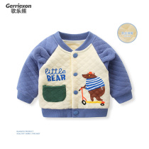 Baby coat autumn and winter 2021 new childrens autumn clothing boy jacket baby cardigan top warm baseball uniform