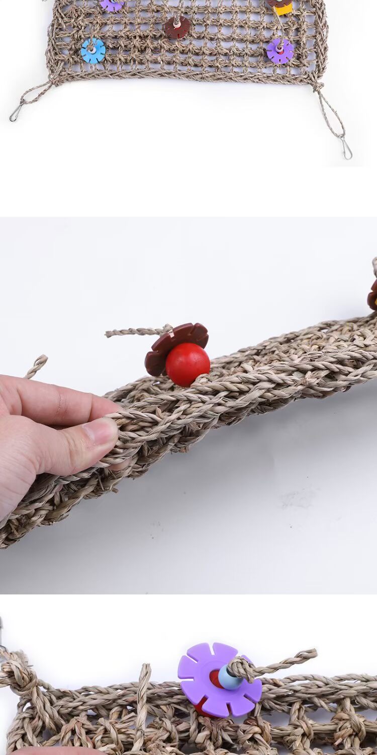 Parrot đồ chơi hoa mẫu đơn nhịp vẹt cầu treo rơm tự nhiên kháng chơi câu đố đu dây nho vẹt đồ chơi cung cấp - Chim & Chăm sóc chim Supplies cám cút đẻ