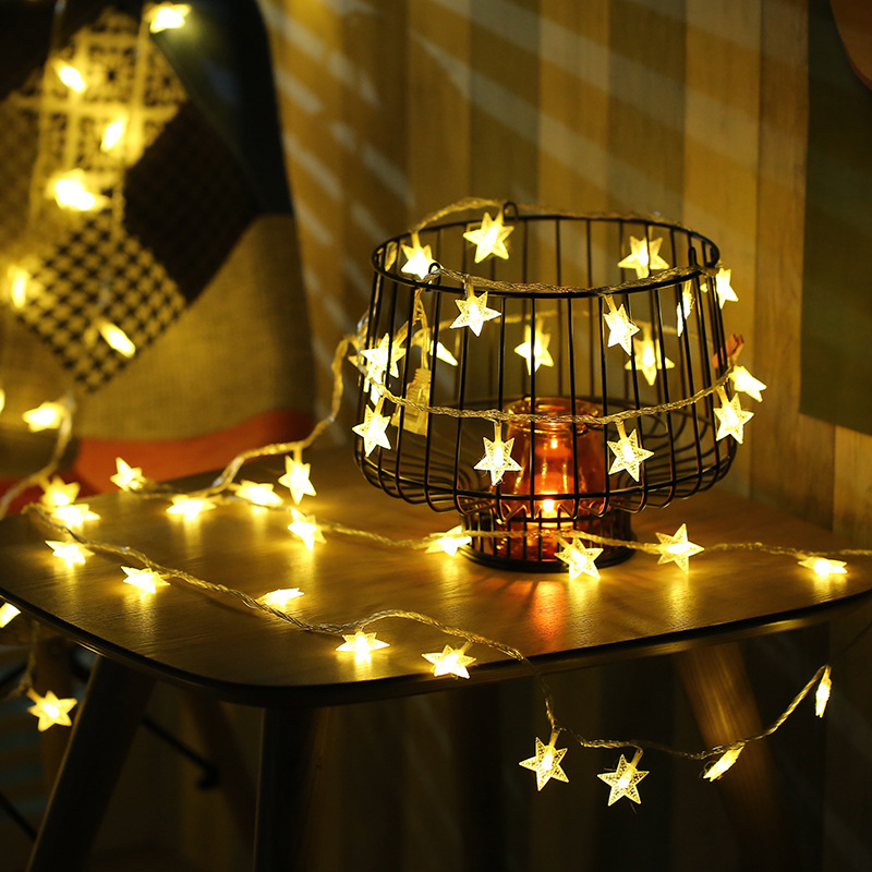 Creative romantic surprise atmosphere warm and cozy full of stars LED Colour Girl Hearts Stars Shiny Light Beads Lamp String Lights