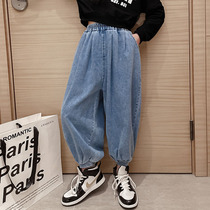 Girl Spring Dress Light Cage Pants 2022 Spring Autumn New Fashion Foreign Gas Easy Version Hip-hop Great Boy Harynn Pants