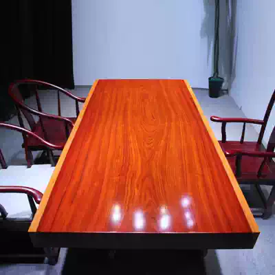 Safflower pear solid wood large board log mahogany whole table tea table classical desk desk desk coffee table painting case