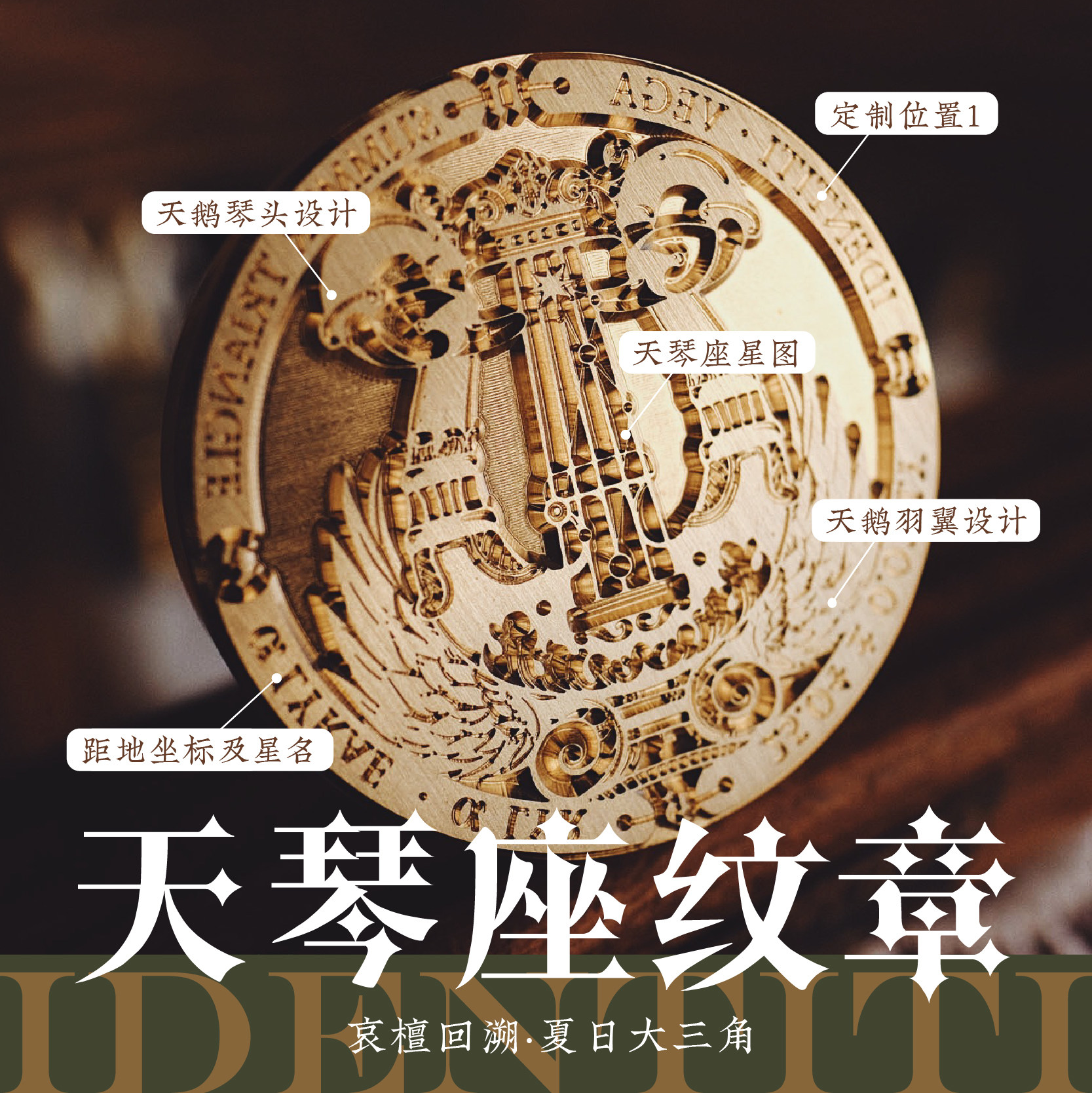 Summer Grand Triangle = Tianqin Seat Sky Goose sky Eagle Mourning Sandalwood Fire Lacquer Astronomy Original custom gift