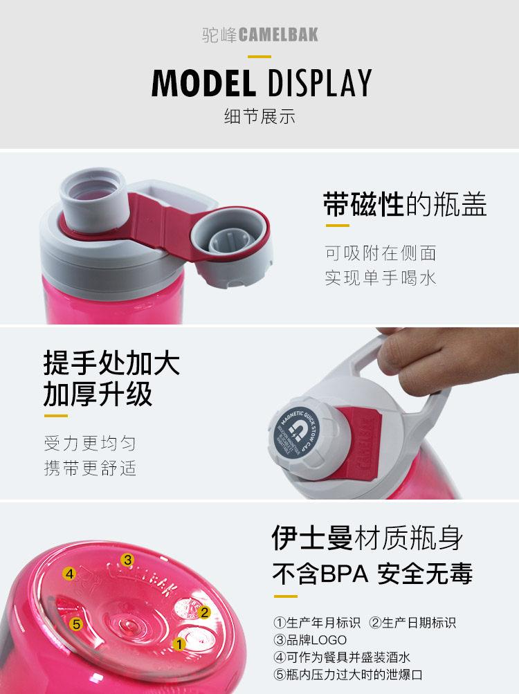Mỹ camelbak cốc thể thao chai thể dục dung lượng lớn xách tay du lịch ngoài trời nhựa cốc nam và nữ binh nuoc the thao