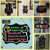 Double-sided writable hanging small blackboard Creative house number Household message board Shop commercial stall advertising price board
