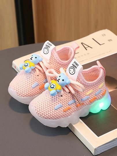 French Uamtor Baby Walking Shoes Infant Soft-Soled Light-Up Shoes 2025 Spring and Autumn Mesh Toddler Shoes 0-2 Years Old