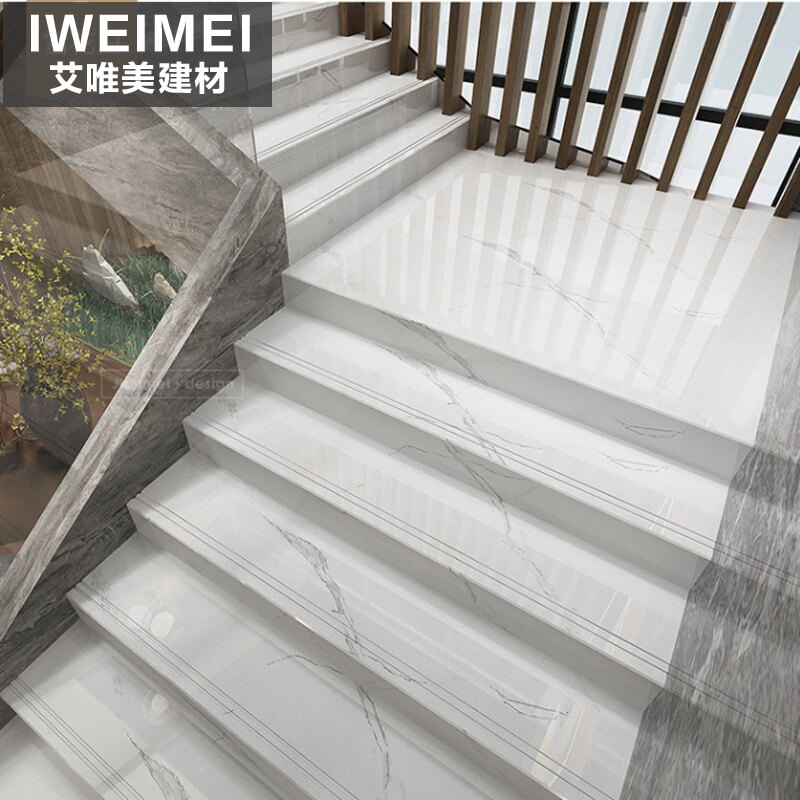 Ceramic tile stair brick Stepping brick Glazed whole body marble step ladder brick 1 2 meters dark gray light gray step ladder brick