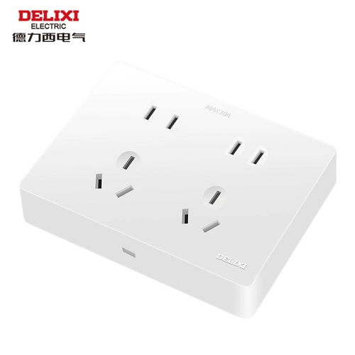 Delixi Electric открытая розетка с пятью, десятью и 15 отверстиями, открытая проводная коробка, бытовой ультратонкий пористый панельный переключатель