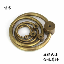 Antique Chinese pure copper cirque door ring ancient bronze gate handle pull ring retro copper handle door ring decorated with copper accessories