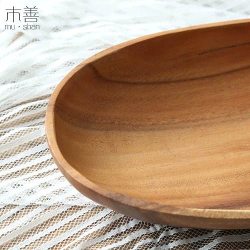 Деревянный поднос сплошной деревянная тарелка овальная гранитная деревянная тарелка деревянная поддона для чая для барбекю барбекю Барбек