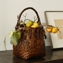 Retro Great Floral Zen Imagery Flower Arrangement Light Extravaganza With Bamboo Woven Bamboo Products Lift Basket Large Number Home Handmade Brief