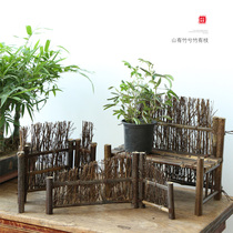 Bamboo screen small fence small fence small fence garden garden flower bed decoration Japanese tea screen bamboo fence creative ornaments