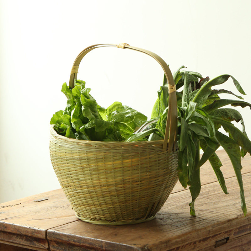 Bamboo basket Bamboo basket Vegetable basket Big fruit basket Bamboo basket Shopping basket Bamboo basket Hand basket Gift basket Eco-friendly basket