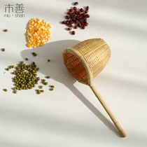 Bamboo weaving household rice spoon shovel rice food restaurant Rice shop supermarket rice bucket Rice rice dumpling rice dumpling measuring cup
