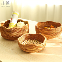Vietnam rattan snack plate home fruit plate snack basket candy basket refreshment box coffee table storage basket