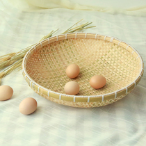 Wood good water basket storage basket bamboo basket bamboo sieve bamboo straw rice basket with hole bamboo sieve steamed bread basket