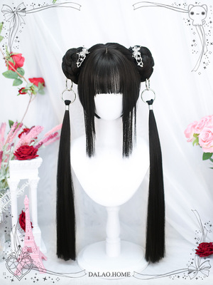 taobao agent 大佬家 Wig, ponytail, helmet, straight hair, Lolita style