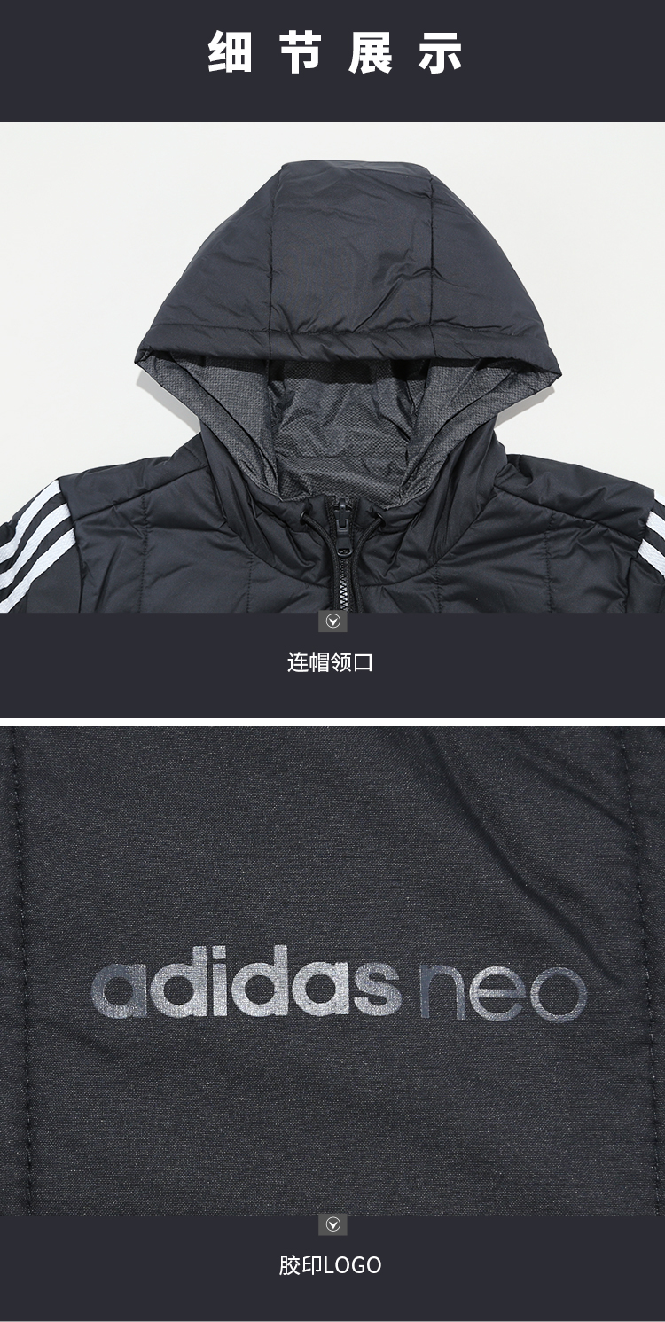 Áo khoác nam Adidas 2018 mùa đông mới thể thao chống gió ấm áp quần áo cotton hai mặt giản dị DM2199 phao dáng dài nữ