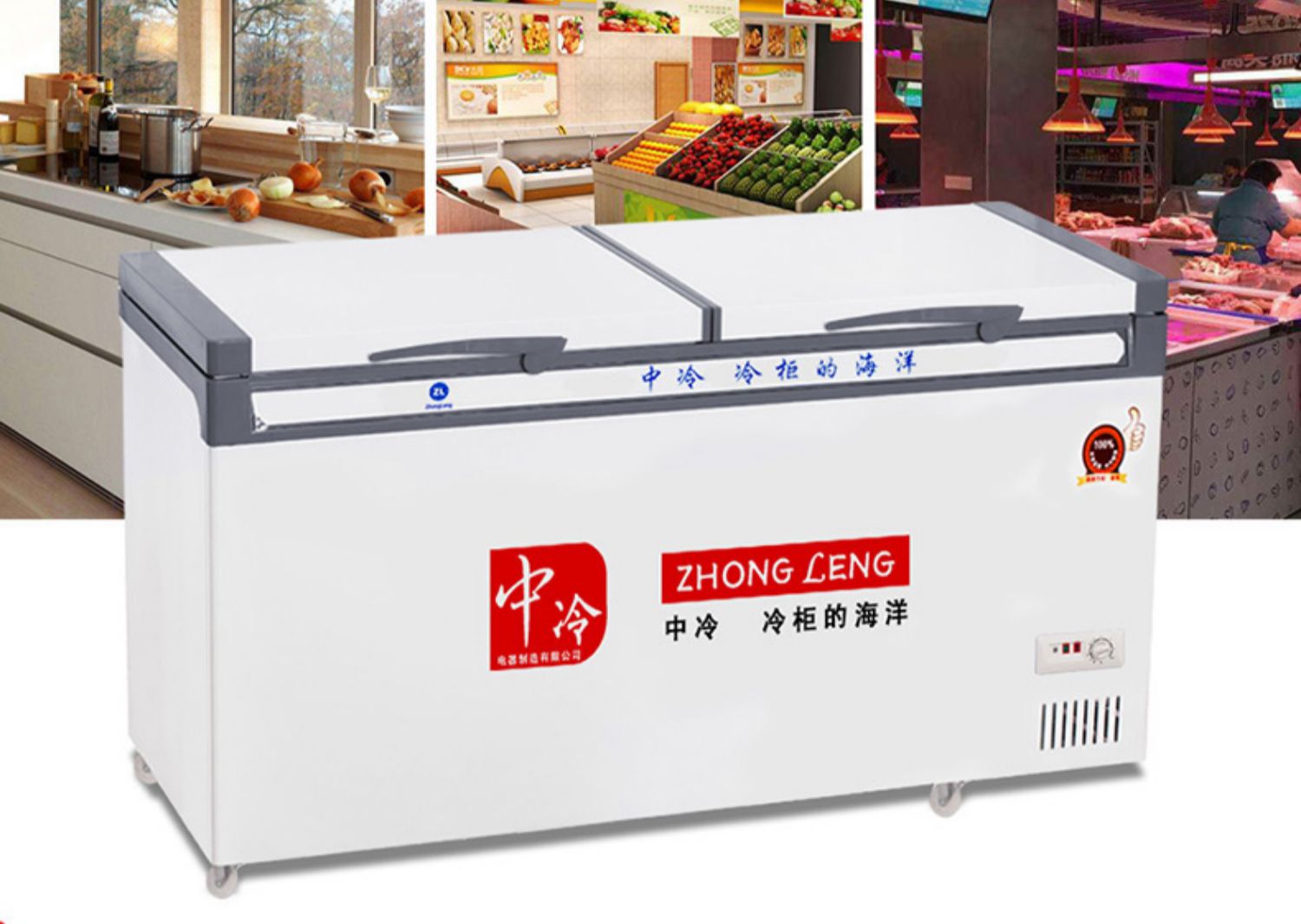 Zl vừa lạnh WR / WF-1980 ống đồng công suất lớn tủ đông thương mại ướp lạnh đông lạnh tủ đông lạnh nhanh - Tủ đông tủ đông mini 100 lít