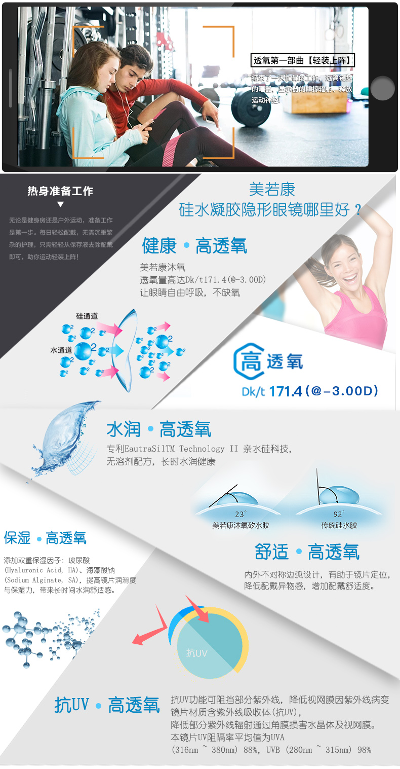 Mei Ruo Kang kính áp tròng ngày ném hộp silicon hydrogel dùng một lần hình bóng mu oxy che mắt cận thị đường kính nhỏ - Kính đeo mắt kính kính áp tròng ban đêm