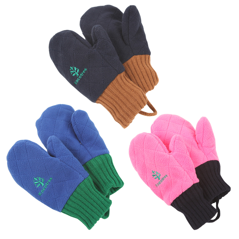 KK tree children's gloves Autumn and winter boys and girls children warm thickened velvet gloves Ski baby gloves tide