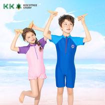 2022 new KK tree children swimsuit A type of sunscreen one-piece split child male and female child spa baby swimsuit