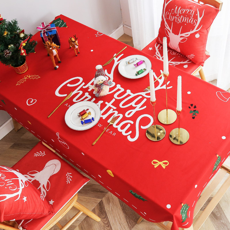 Christmas festivities Festive Decorations Tablecloth Nordic cotton linen velvet waterproof fabric table tablecloth tea table cover towels-Taobao