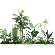 Indoor landscape large-scale simulated green plants landscaping office traveler banana bionic fake plant decorative ornaments under the stairs