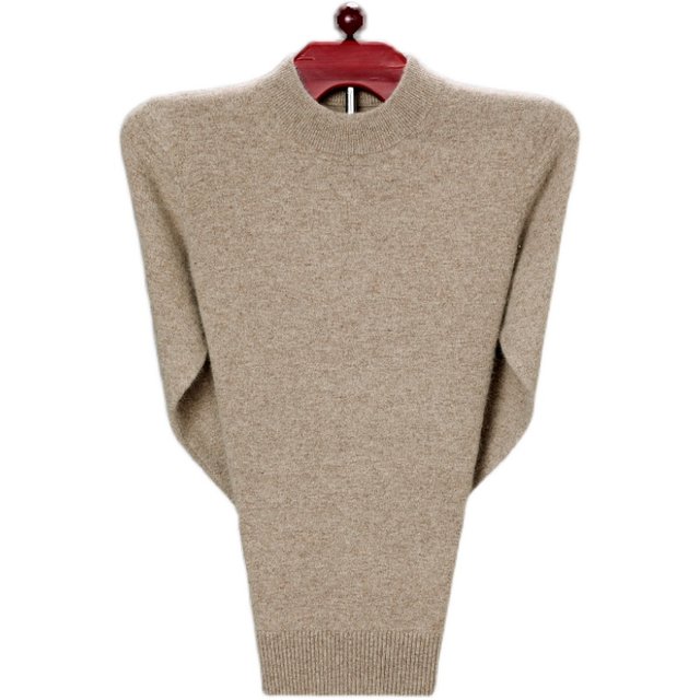 Winter Ordos cashmere sweater men's thickened semi-high round neck sweater knitted base sweater sweater