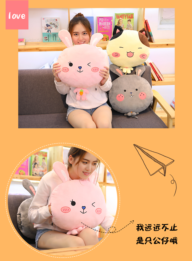 Gối dễ thương chăn đôi sử dụng gối ngủ xe san hô nhung eo gối đệm điều hòa chăn ba trong một gối tựa đầu cao su non