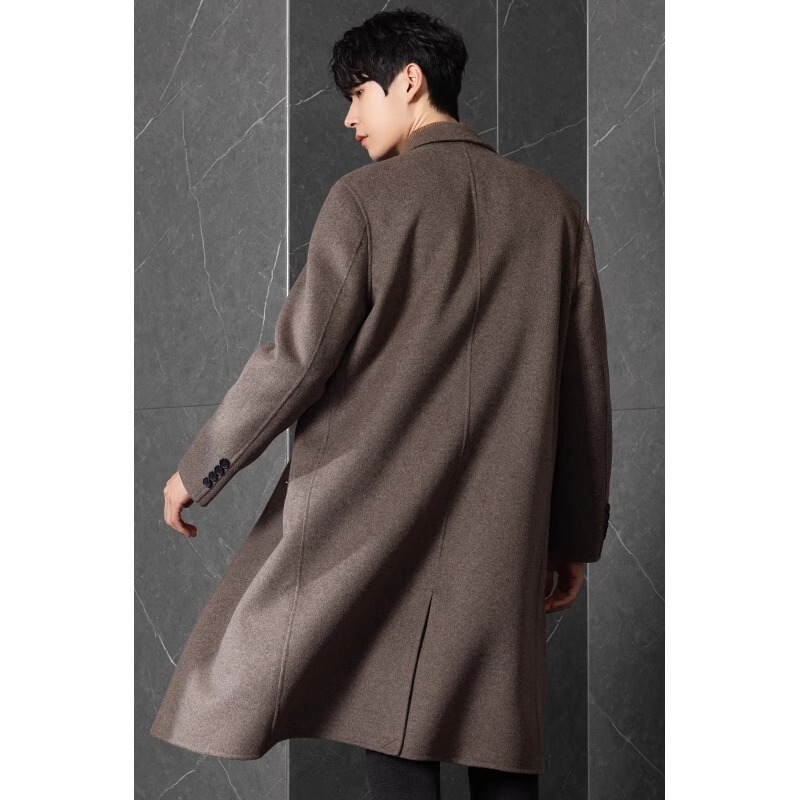 High-End Double-Sided Cashmere Coat for Men, Winter 2025 New Korean Style Trendy Cool Loose Mid-Length Woolen Jacket High-End Double-Sided Cashmere Coat for Men, Winter 2025 New Korean Style Trendy Cool Loose Mid-Length Woolen Jacket