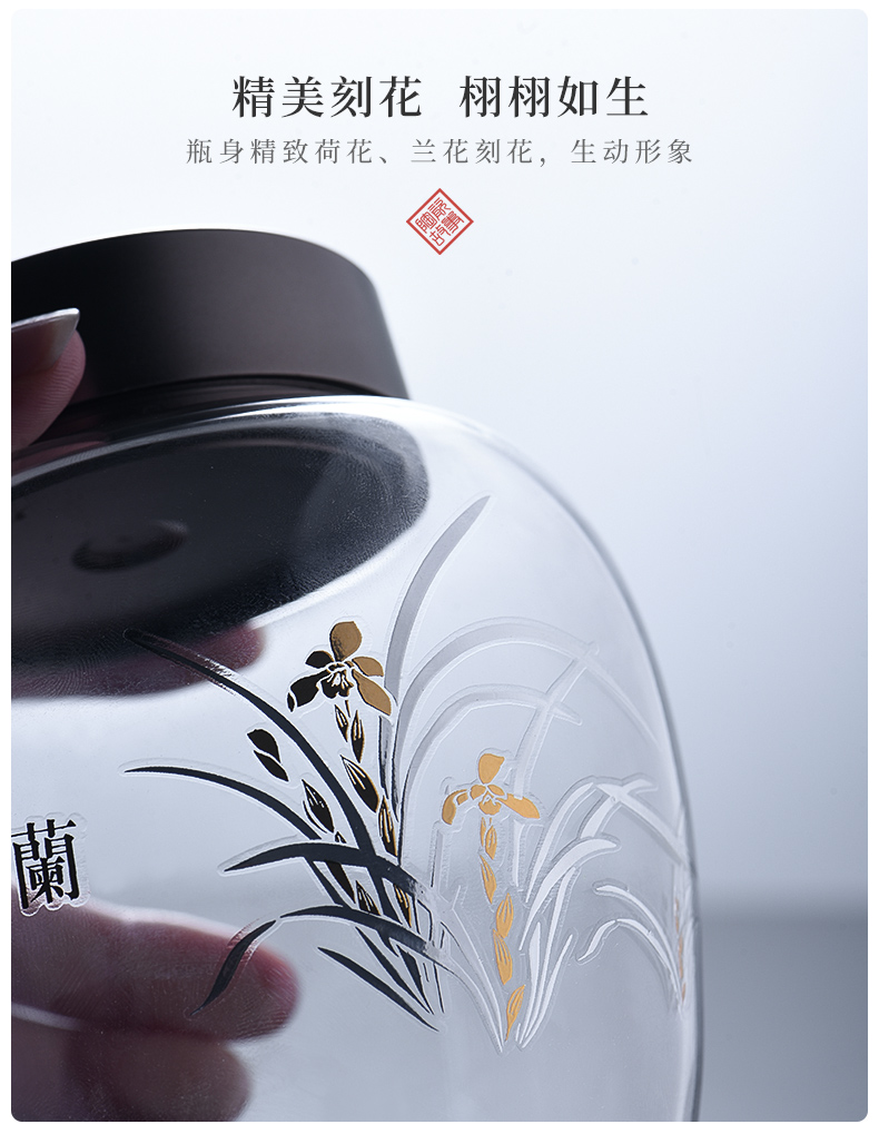 Ceramic story caddy fixings glass sealed as cans creative household moistureproof pot receives Chinese puer tea pot