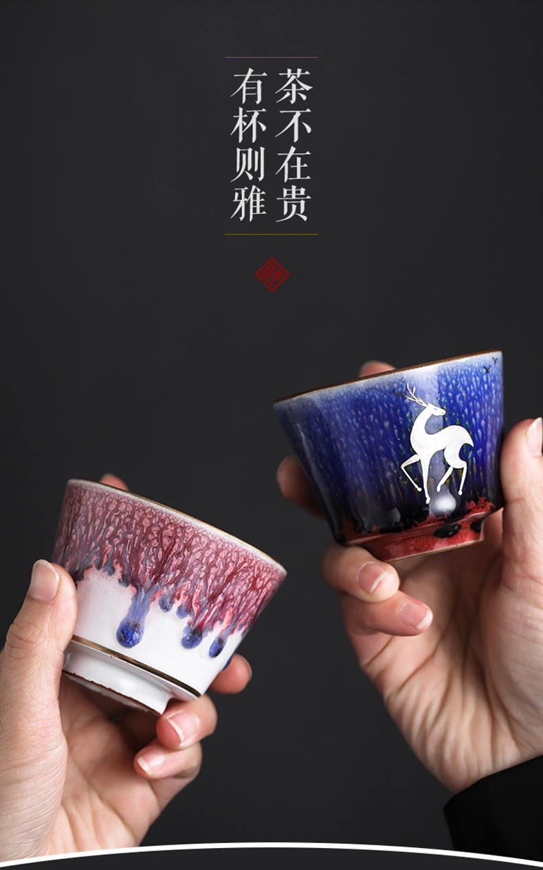 Story of pottery and porcelain teacup tea sample tea cup, kung fu tea bowl hand - made single cup gift boxes manual master CPU