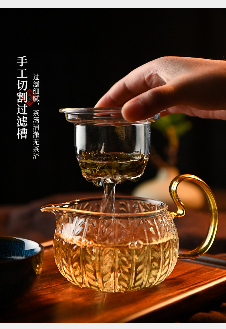 Ceramic teapot story filter glass thickening high - temperature floret teapot tea tea set